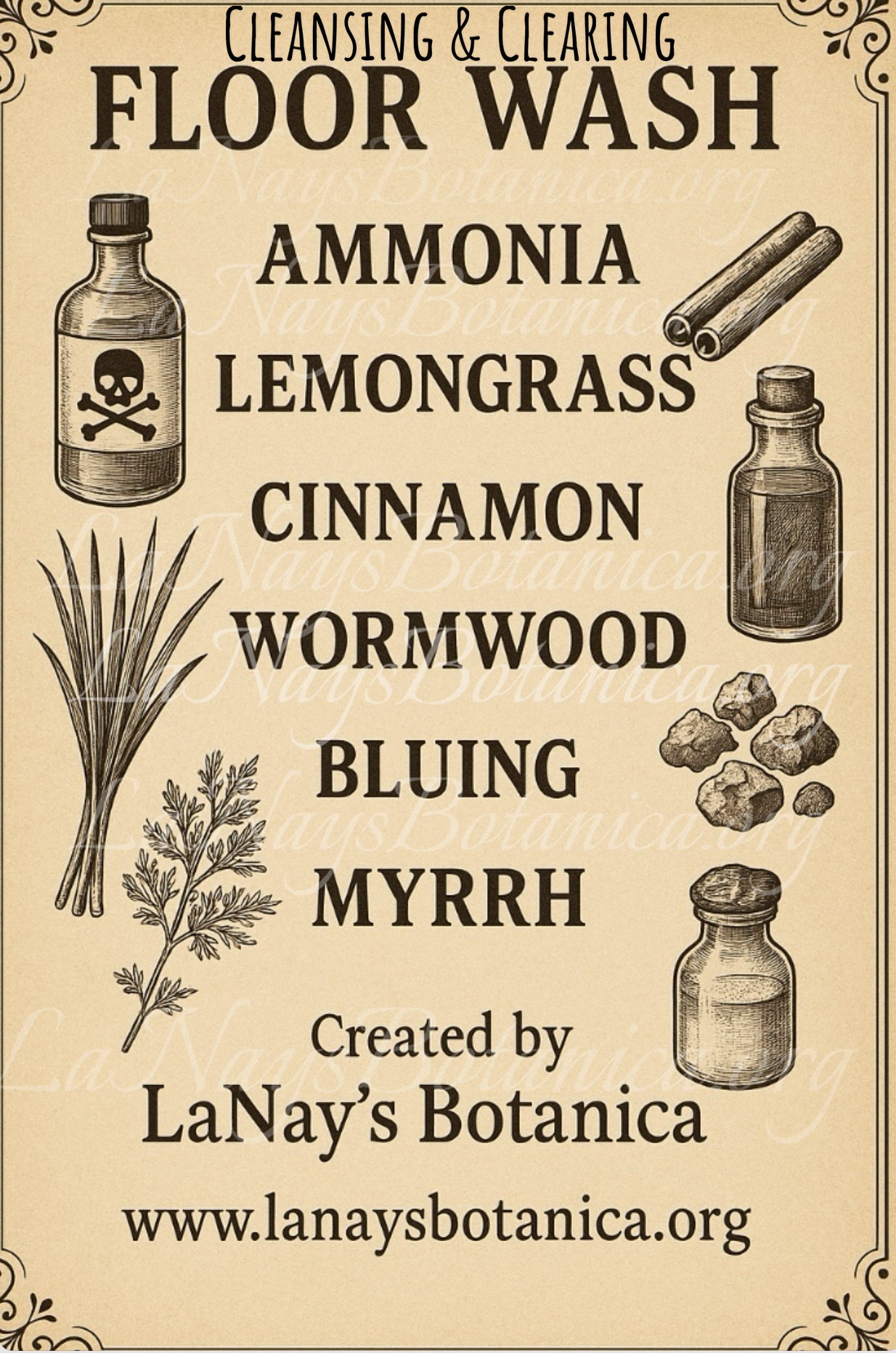 LaNays Botanica; Cleansing &Clearing Floor Wash