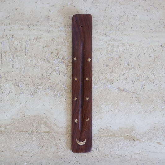 Wooden Moon incense holder